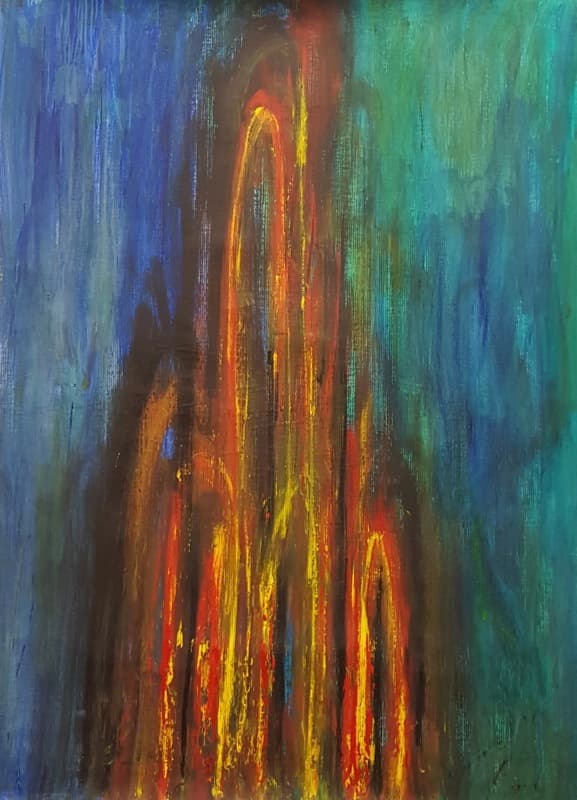 Narducci #353, oil on reinforced aluminum foil-faced insulation paper