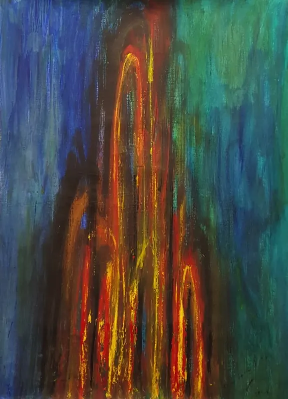 Narducci #353, oil on reinforced aluminum foil-faced insulation paper